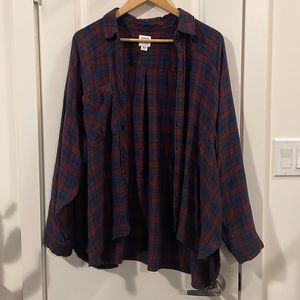 Long sleeve loose plaid